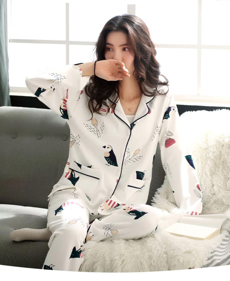 パジャマ 総柄 上下セット 長袖 部屋着 寝間着 ゆったり ルームウェア レディース 前開き 春夏秋 アニマル柄 セットアップ 長ズボン 