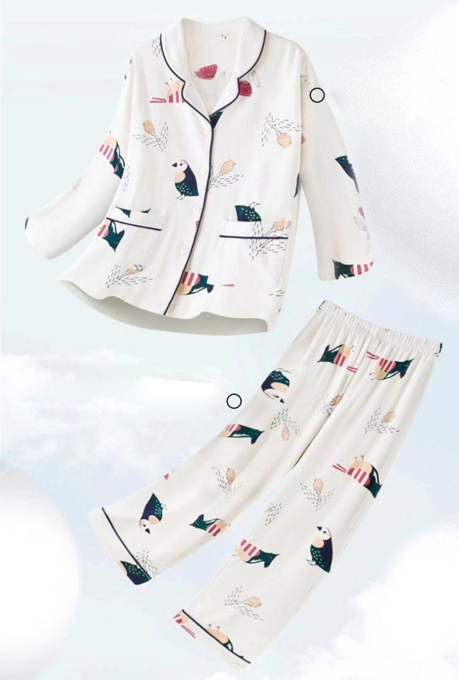 パジャマ 総柄 上下セット 長袖 部屋着 寝間着 ゆったり ルームウェア レディース 前開き 春夏秋 アニマル柄 セットアップ 長ズボン 