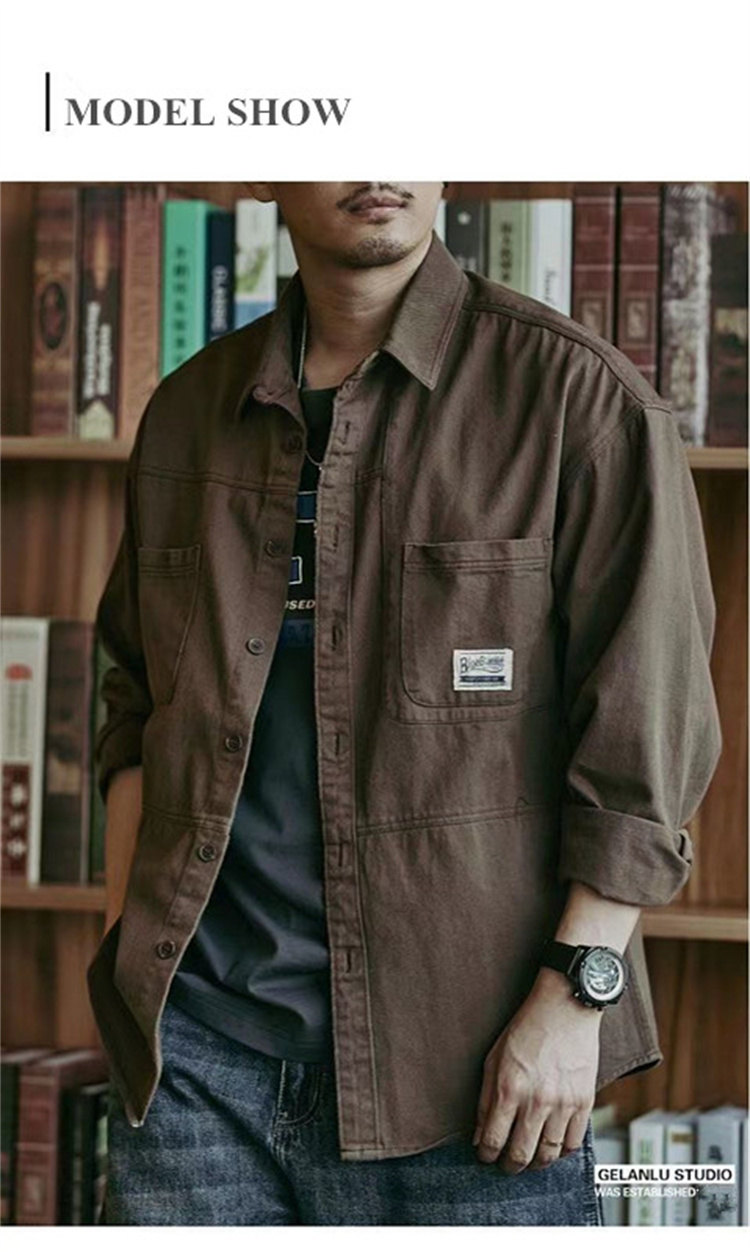 カジュアルシャツ メンズ 長袖シャツ ミリタリーシャツ 無地 カーゴシャツ 夏服 送料無料 カジュアル ゆったり 通気 トップス おしゃれ 薄手 開襟シャツ 