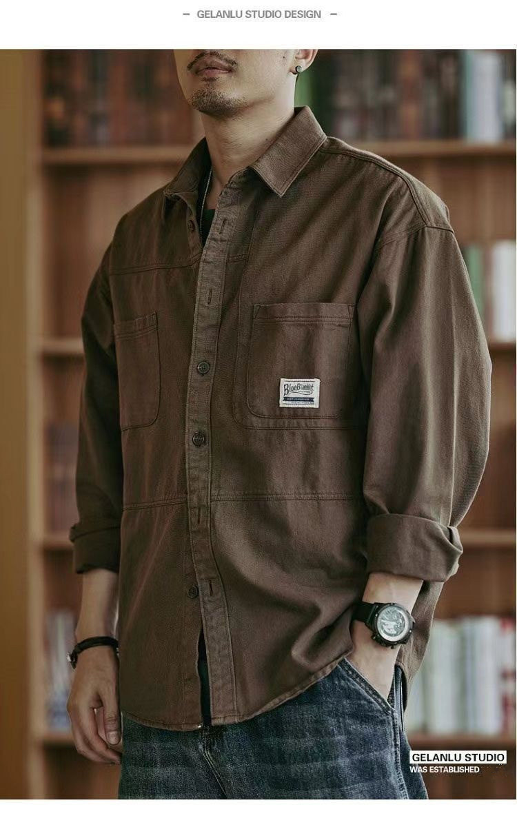 カジュアルシャツ メンズ 長袖シャツ ミリタリーシャツ 無地 カーゴシャツ 夏服 送料無料 カジュアル ゆったり 通気 トップス おしゃれ 薄手 開襟シャツ 