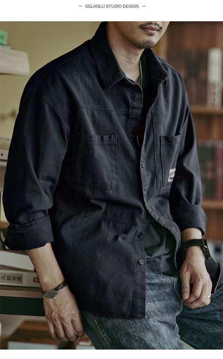 カジュアルシャツ メンズ 長袖シャツ ミリタリーシャツ 無地 カーゴシャツ 夏服 送料無料 カジュアル ゆったり 通気 トップス おしゃれ 薄手 開襟シャツ 
