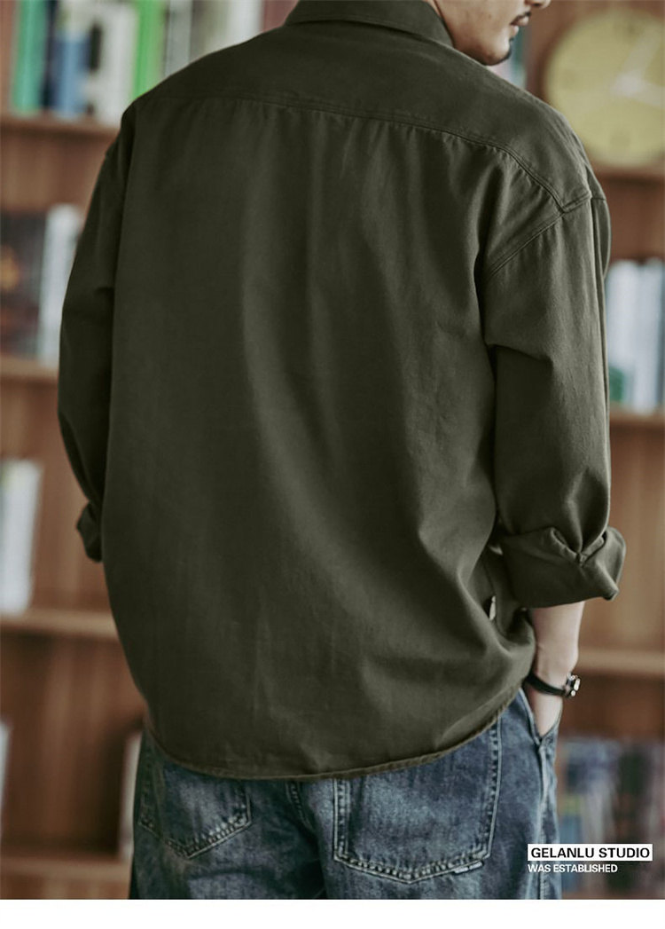 カジュアルシャツ メンズ 長袖シャツ ミリタリーシャツ 無地 カーゴシャツ 夏服 送料無料 カジュアル ゆったり 通気 トップス おしゃれ 薄手 開襟シャツ 