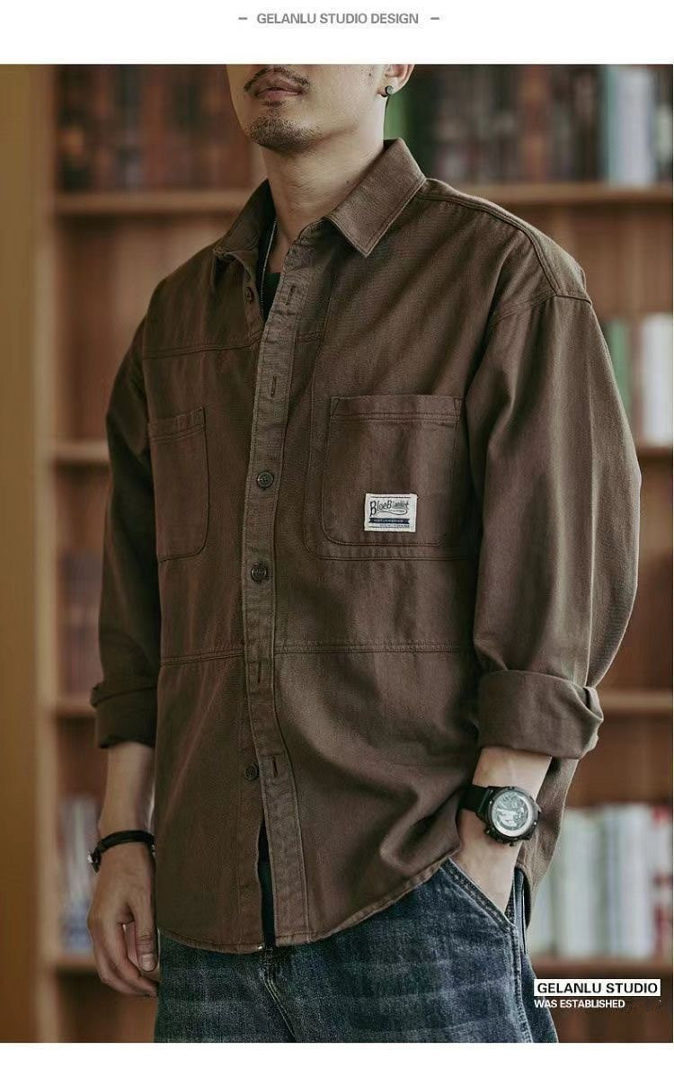 カジュアルシャツ メンズ 長袖シャツ ミリタリーシャツ 無地 カーゴシャツ 夏服 送料無料 カジュアル ゆったり 通気 トップス おしゃれ 薄手 開襟シャツ 