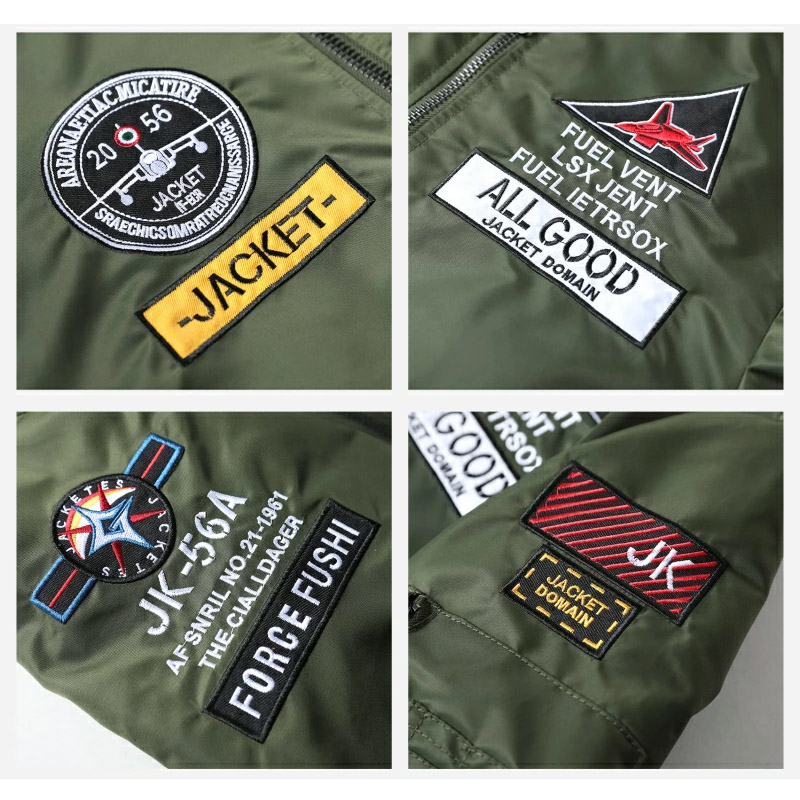 MA-1 メンズ ミリタジャケット 大きいサイズ フライトジャケット アウター ブルゾン コート立ち襟 スポーツ 作業着 刺繍 冬 防寒 秋 中綿ジャケット 