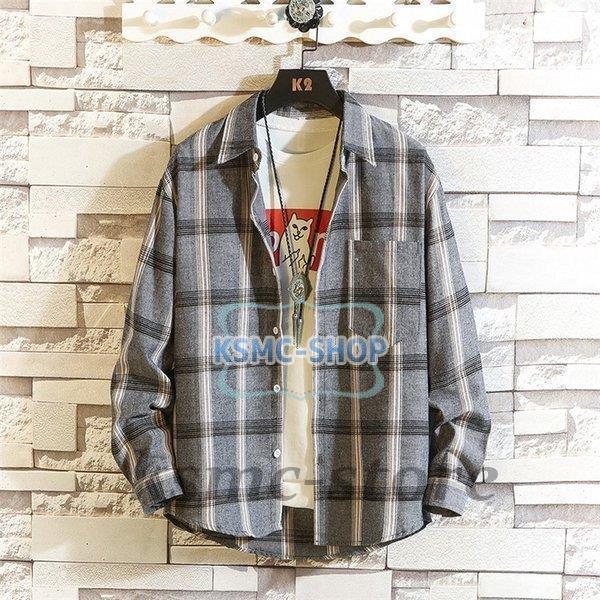 チェックシャツ メンズ シャツ ネルシャツ 長袖 トップス 長袖シャツ おしゃれ スリムシャツ 新作 秋冬 