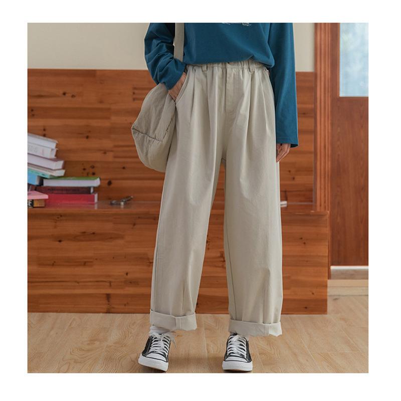 チノパン ワイドパンツ テーパードパンツ レディース パンツ ウエストゴム ズボン ボゆったり イージーパンツ カジュアル ロング 春夏 秋 