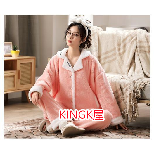 パジャマ モコモコルームウェア レディース 冬 長袖パジャマ 可愛いレース 上下セット 暖かい フランネルルームウェア 部屋着 前開き 厚手 ゆったり韓国風 