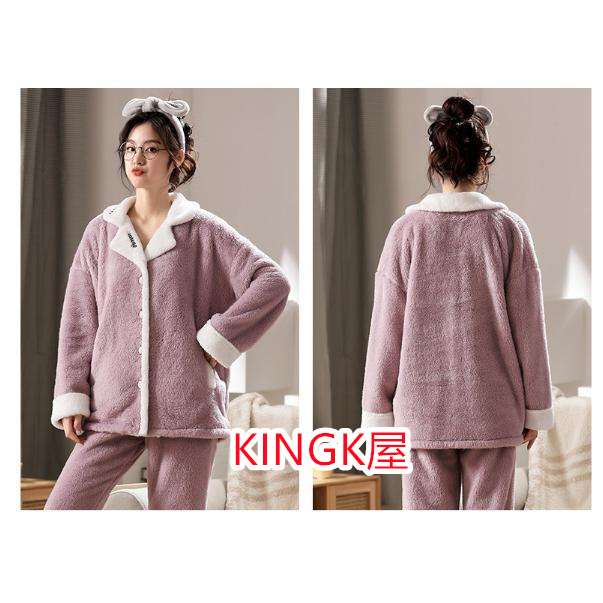 パジャマ モコモコルームウェア レディース 冬 長袖パジャマ 可愛いレース 上下セット 暖かい フランネルルームウェア 部屋着 前開き 厚手 ゆったり韓国風 