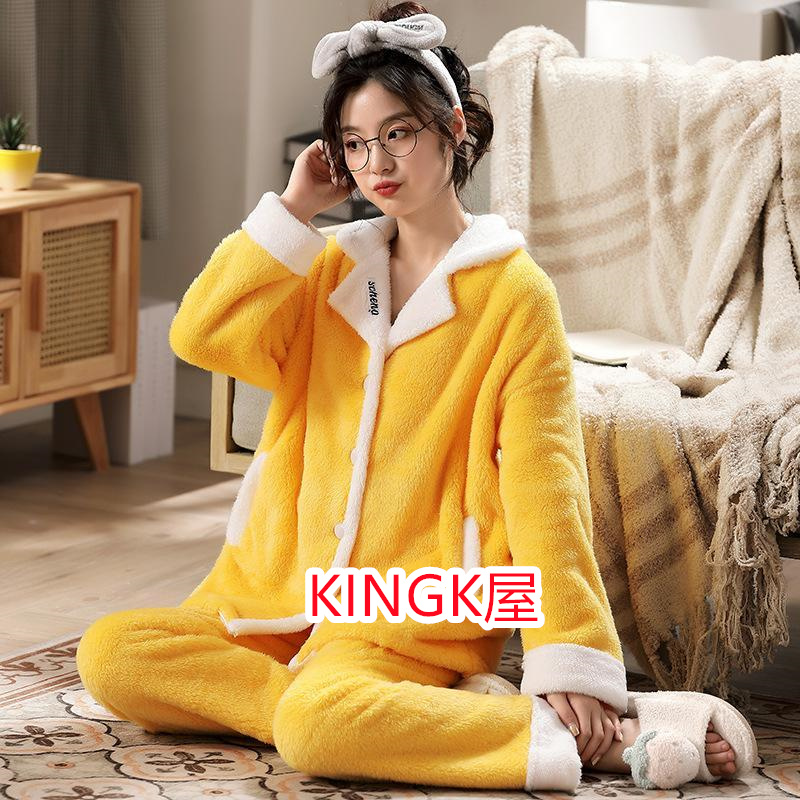 パジャマ モコモコルームウェア レディース 冬 長袖パジャマ 可愛いレース 上下セット 暖かい フランネルルームウェア 部屋着 前開き 厚手 ゆったり韓国風 