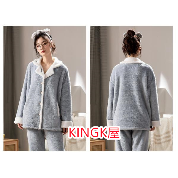 パジャマ モコモコルームウェア レディース 冬 長袖パジャマ 可愛いレース 上下セット 暖かい フランネルルームウェア 部屋着 前開き 厚手 ゆったり韓国風 