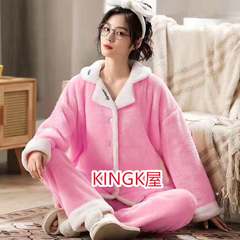 パジャマ モコモコルームウェア レディース 冬 長袖パジャマ 可愛いレース 上下セット 暖かい フランネルルームウェア 部屋着 前開き 厚手 ゆったり韓国風 