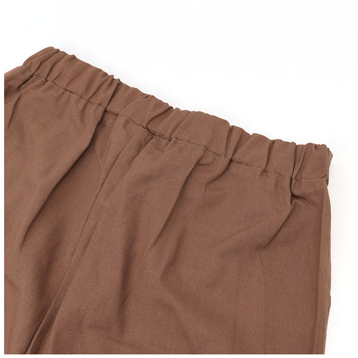 コットンリネンパンツ 通販 ワイドパンツ クロップドパンツ パンツ ボロングパンツ シンプル ポケット 麻 クロップド丈 綿 後ろゴム 無地 