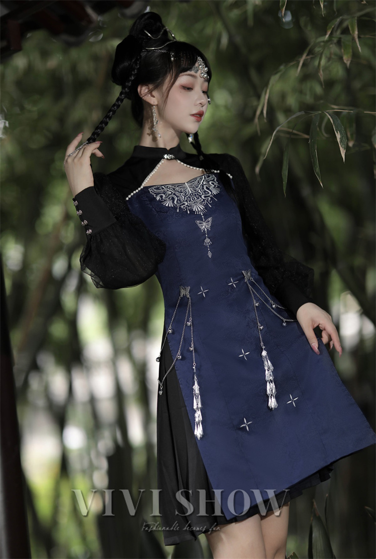 レディース 長袖 ワンピース ワンピ コスチューム風 ミニ丈 個性的 かっこいい イベント パーティー 蝶々 かわいい おしゃれ カジュアル 