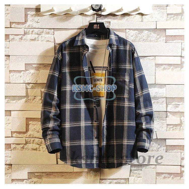 長袖 チェックシャツ メンズファッション ブラウス トップス 長袖シャツ カジュアルシャツ 春 お洒落 通勤 快適 新作 ソフト 開襟シャツ 秋 