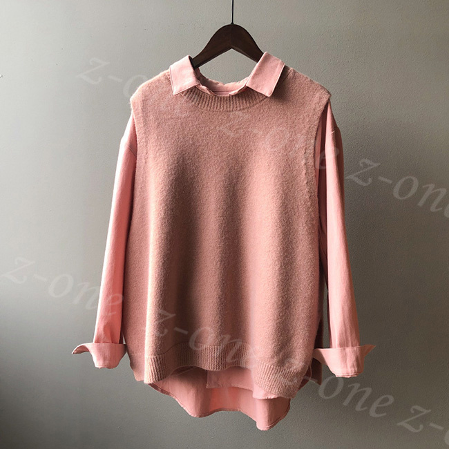 ベスト ニット プルオーバー レディース 新作 ラウンドネック 可愛い 春 体型カバー 秋冬 ゆったり 保温 レイヤード 学生 通勤 柔らかい 通学 