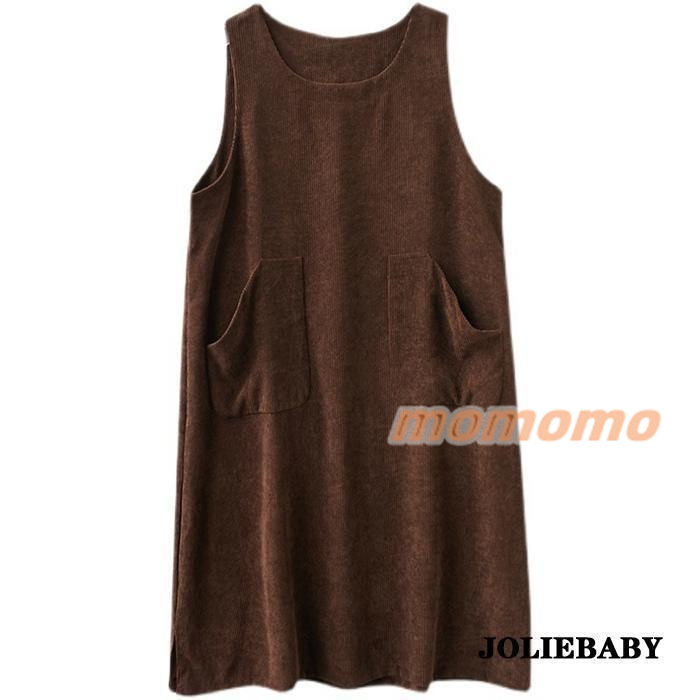 ジャンパースカート ベストワンピース コーデュロイ ジャンパースカート チュニック レディース ノースリーブ ロングワンピース 