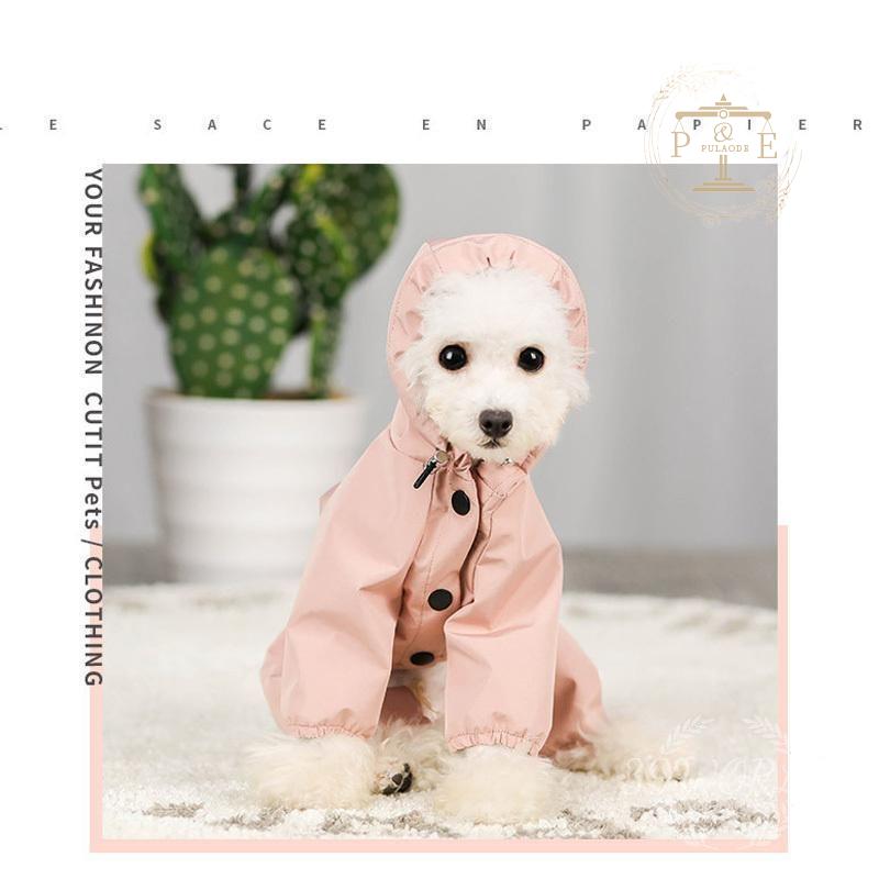 ペット服 ドッグウェア レインコート 犬の服 犬服 雨服 四足 着脱簡単 。 小中型犬用 雨具 防水 梅雨対策 雨具 雨の日 フード付き お散歩 