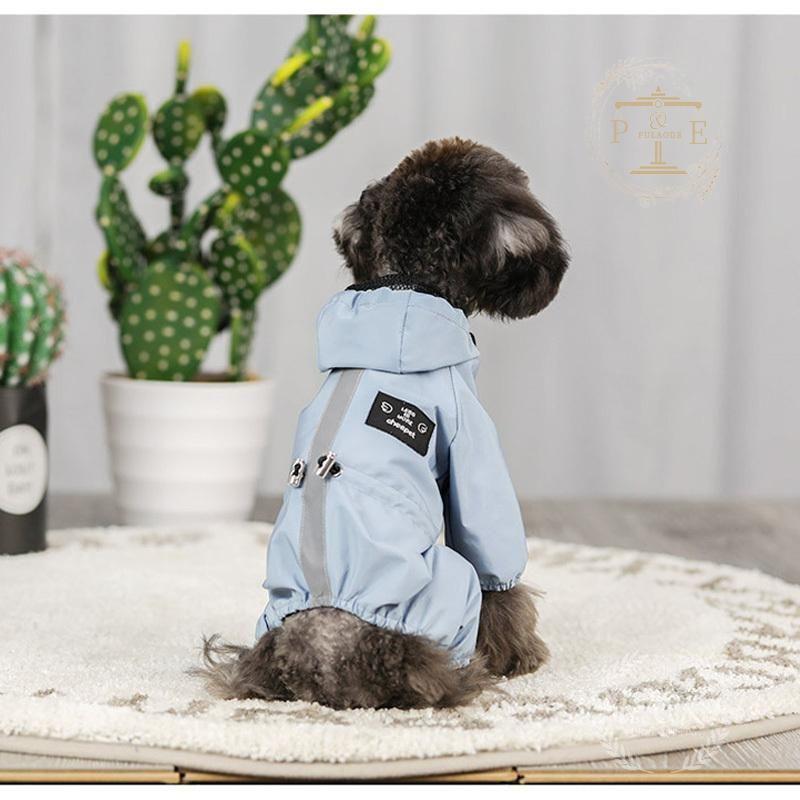 ペット服 ドッグウェア レインコート 犬の服 犬服 雨服 四足 着脱簡単 。 小中型犬用 雨具 防水 梅雨対策 雨具 雨の日 フード付き お散歩 