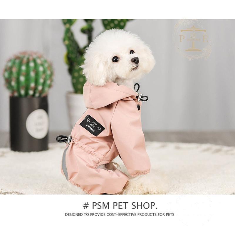 ペット服 ドッグウェア レインコート 犬の服 犬服 雨服 四足 着脱簡単 。 小中型犬用 雨具 防水 梅雨対策 雨具 雨の日 フード付き お散歩 