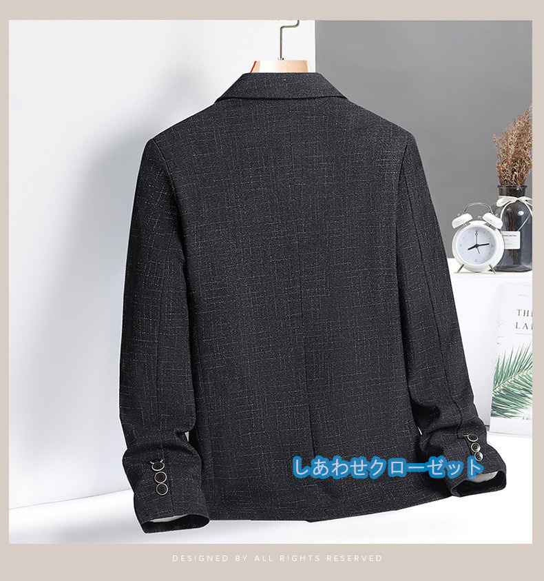 テーラードジャケット メンズ おしゃれ ブレザージャケット カジュアルスーツ チェック柄 フォマールスーツ 紳士用 通勤 アウター ビジネススーツ 春秋冬 