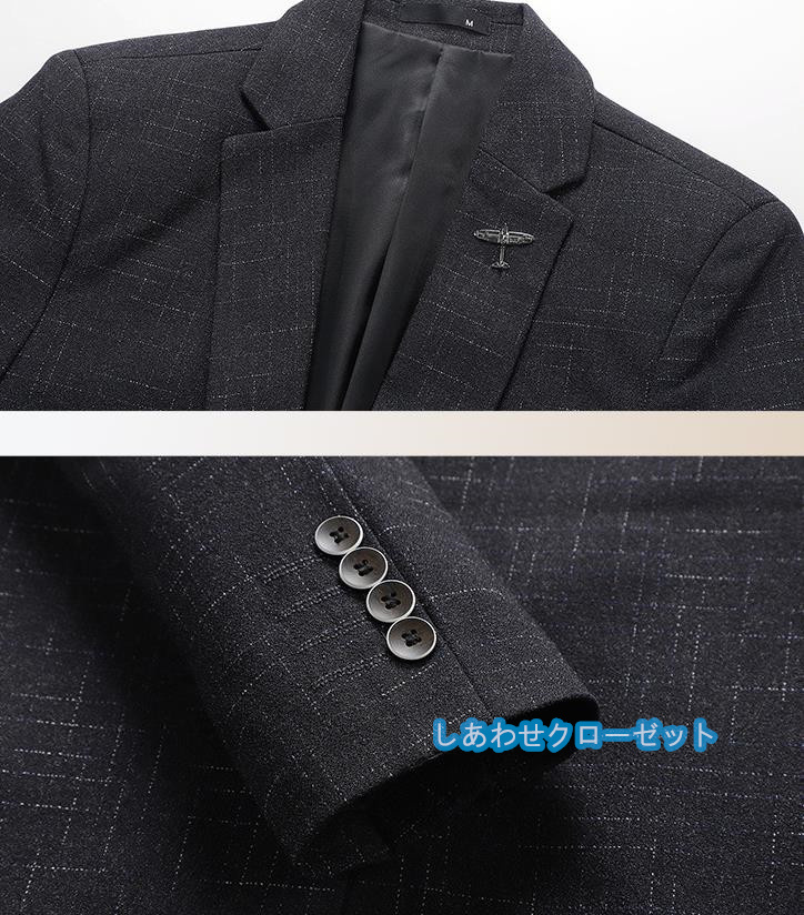 テーラードジャケット メンズ おしゃれ ブレザージャケット カジュアルスーツ チェック柄 フォマールスーツ 紳士用 通勤 アウター ビジネススーツ 春秋冬 