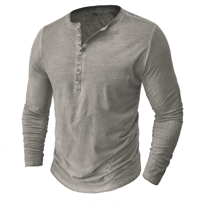 ヘンリーネックTシャツ メンズ ロンT Tシャツ 長袖 カットソー インナー 通気 ヘンリーネック 欧米サイズ 長袖Tシャツ 大きいサイズ トップス 