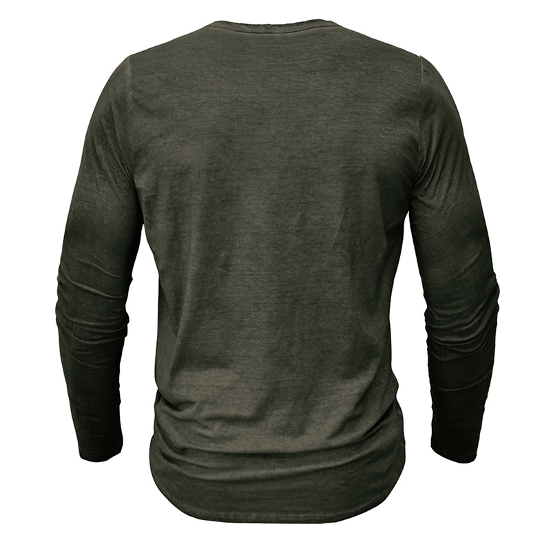 ヘンリーネックTシャツ メンズ ロンT Tシャツ 長袖 カットソー インナー 通気 ヘンリーネック 欧米サイズ 長袖Tシャツ 大きいサイズ トップス 