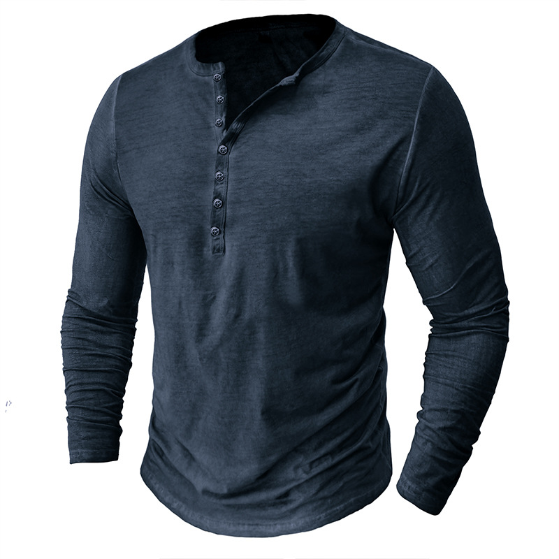 ヘンリーネックTシャツ メンズ ロンT Tシャツ 長袖 カットソー インナー 通気 ヘンリーネック 欧米サイズ 長袖Tシャツ 大きいサイズ トップス 