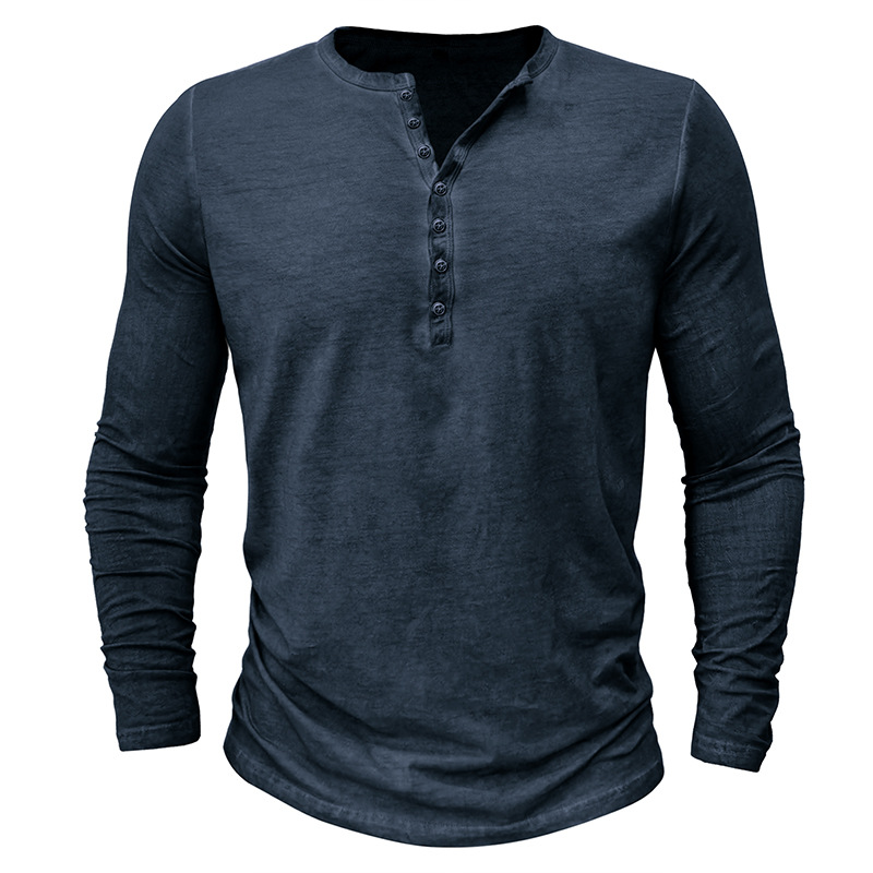 ヘンリーネックTシャツ メンズ ロンT Tシャツ 長袖 カットソー インナー 通気 ヘンリーネック 欧米サイズ 長袖Tシャツ 大きいサイズ トップス 
