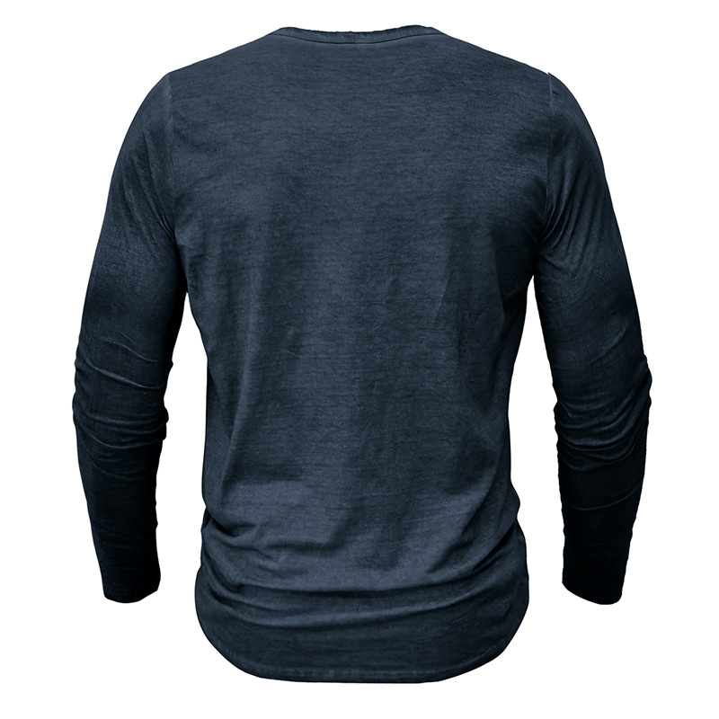ヘンリーネックTシャツ メンズ ロンT Tシャツ 長袖 カットソー インナー 通気 ヘンリーネック 欧米サイズ 長袖Tシャツ 大きいサイズ トップス 
