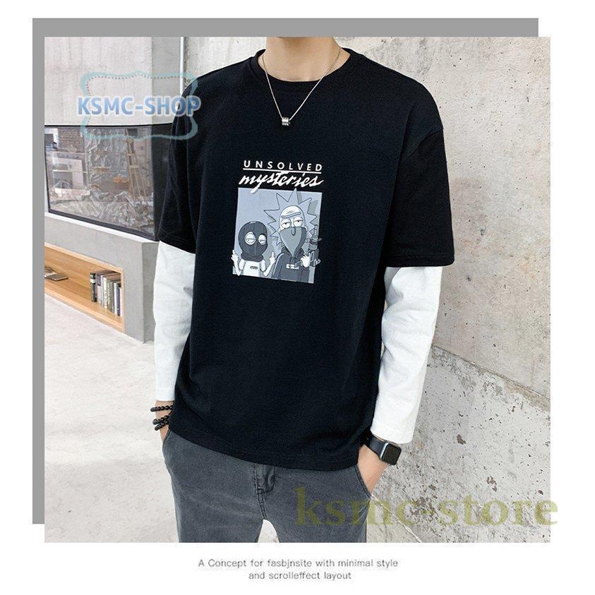 Tシャツ メンズ ロングTシャツ メンズファッション 長袖 ロンT 配色ライン切り替え インナー 無地 