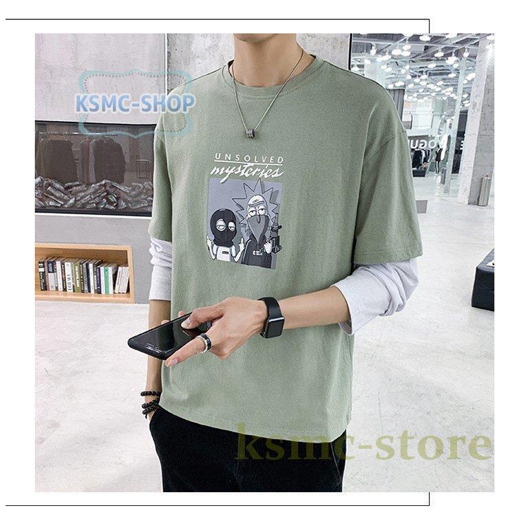 Tシャツ メンズ ロングTシャツ メンズファッション 長袖 ロンT 配色ライン切り替え インナー 無地 