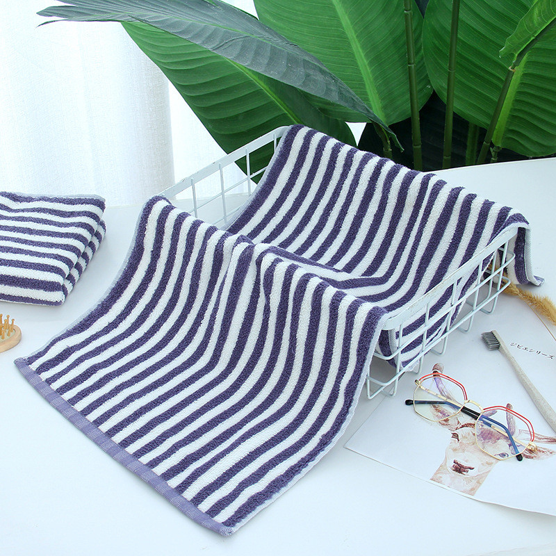 タオル 2枚セット フェイスタオル 速乾タオル ストライプ柄 シンプル ギフト新生活 業務用 吸水 家庭用 カジュアル コンパクト お風呂用 薄手 