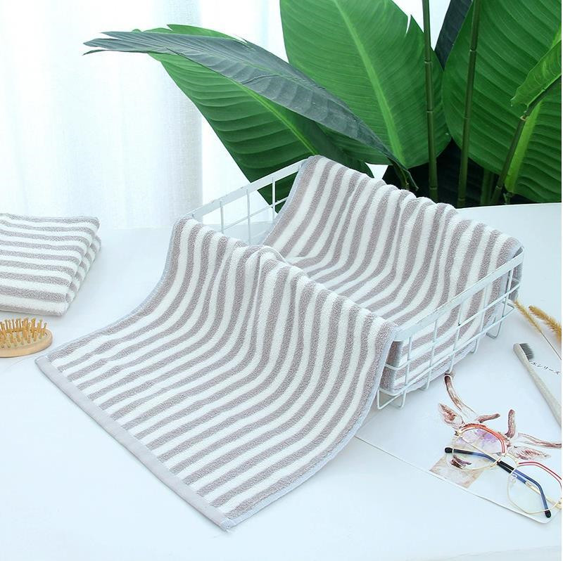 タオル 2枚セット フェイスタオル 速乾タオル ストライプ柄 シンプル ギフト新生活 業務用 吸水 家庭用 カジュアル コンパクト お風呂用 薄手 