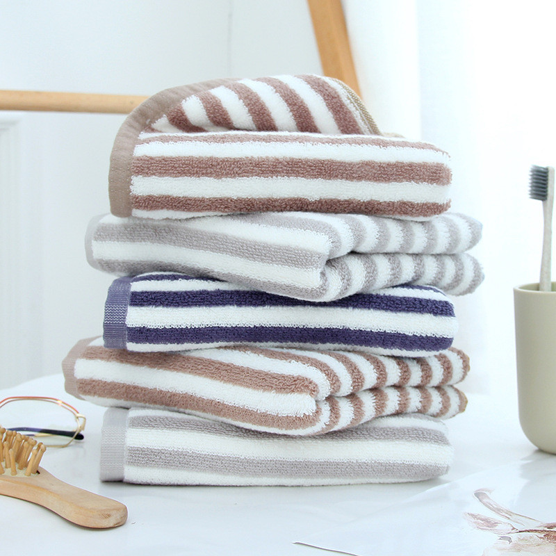 タオル 2枚セット フェイスタオル 速乾タオル ストライプ柄 シンプル ギフト新生活 業務用 吸水 家庭用 カジュアル コンパクト お風呂用 薄手 