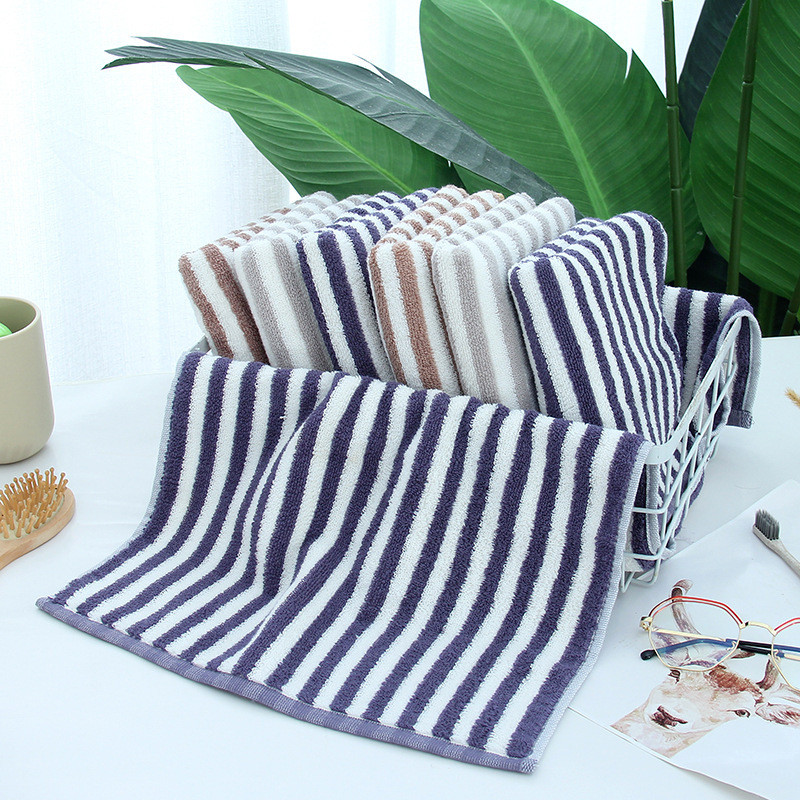 タオル 2枚セット フェイスタオル 速乾タオル ストライプ柄 シンプル ギフト新生活 業務用 吸水 家庭用 カジュアル コンパクト お風呂用 薄手 