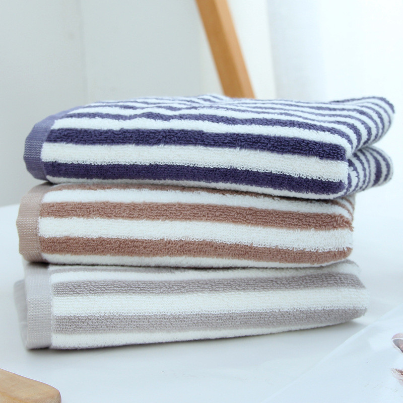 タオル 2枚セット フェイスタオル 速乾タオル ストライプ柄 シンプル ギフト新生活 業務用 吸水 家庭用 カジュアル コンパクト お風呂用 薄手 