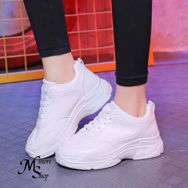 スニーカー レディース 厚底 白スニーカー ハイヒール インヒールローカット 身長アップ 大きいサイズ 美脚 韓国 背が高くなる 