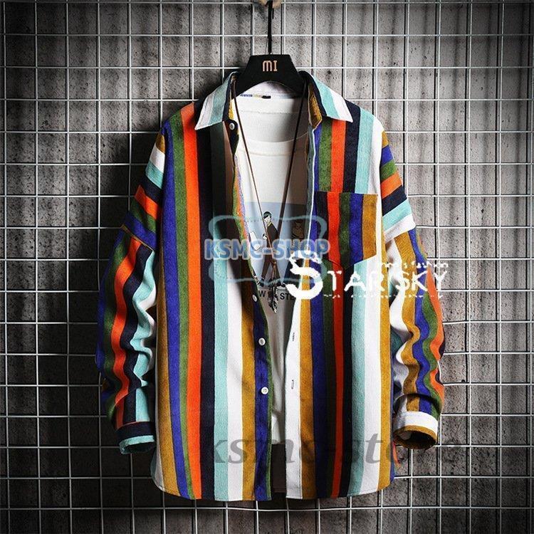 長袖シャツ メンズ コーデュロイシャツ スエード ボタンダウン ストライプシャツ コールテン ン トップス 50代 40代 30代 ボタンダウ コーデュロイ 