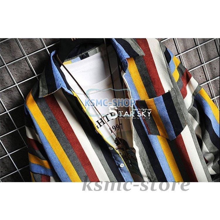 長袖シャツ メンズ コーデュロイシャツ スエード ボタンダウン ストライプシャツ コールテン ン トップス 50代 40代 30代 ボタンダウ コーデュロイ 