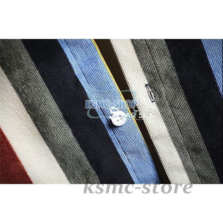 長袖シャツ メンズ コーデュロイシャツ スエード ボタンダウン ストライプシャツ コールテン ン トップス 50代 40代 30代 ボタンダウ コーデュロイ 