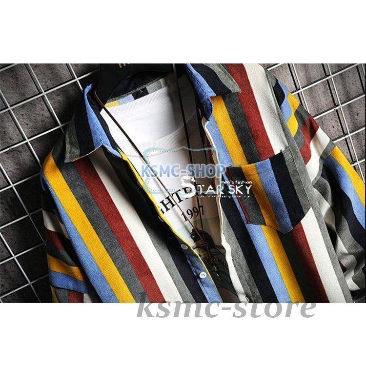 長袖シャツ メンズ コーデュロイシャツ スエード ボタンダウン ストライプシャツ コールテン ン トップス 50代 40代 30代 ボタンダウ コーデュロイ 