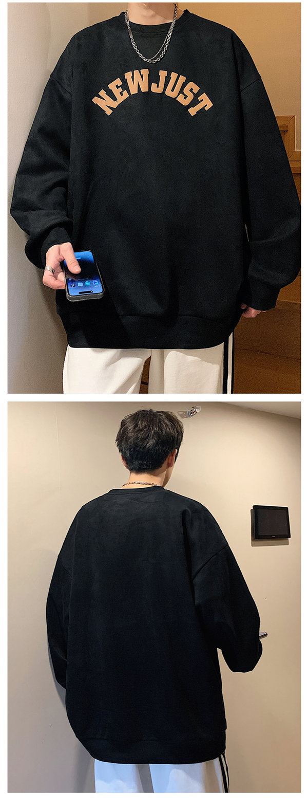 トレーナー メンズ プルオーバー ブラック 長袖 スポーツウェア プリント 長袖 韓国ファッション 英語文字 送料無料 デザイン Uネック 春秋 丸襟 