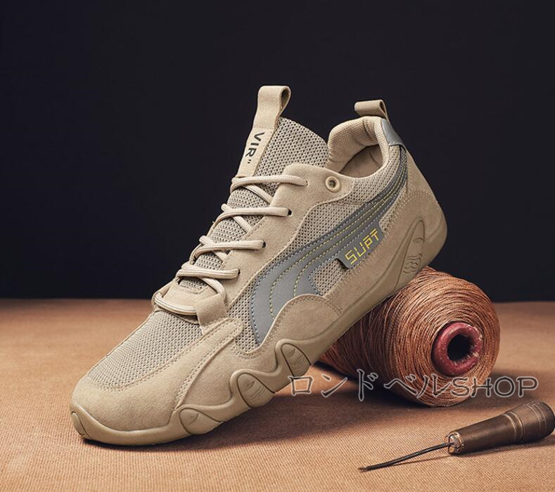 四季兼用 メンズ カジュアルレースアップスニーカー ローカット ワークブーツ クッション 快適通気性 疲れにくい 父の日 立ち仕事 実用的 