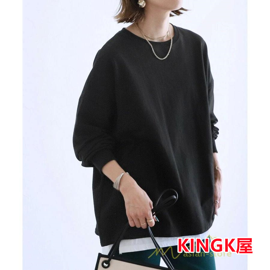 ボーダー＆無地ビッグプルオーバー レディース トップス Tシャツ オーバーサイズ トレーナー ロングＴ ゆったり 可愛い 20代30代40代 長袖 シンプル 