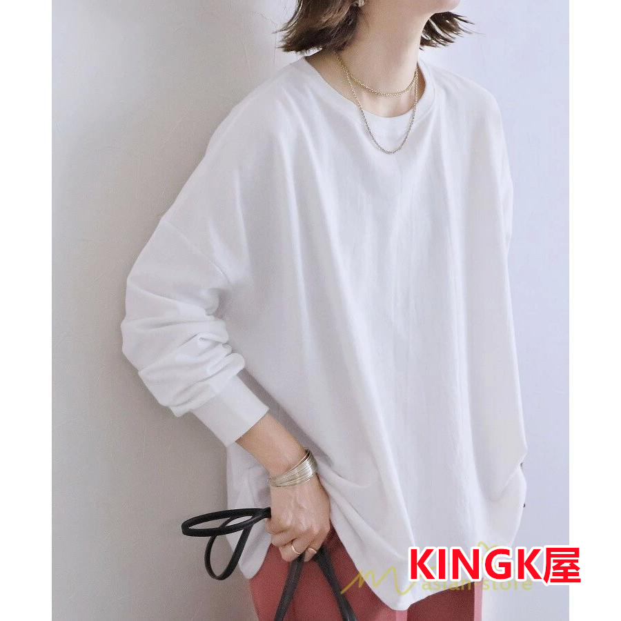 ボーダー＆無地ビッグプルオーバー レディース トップス Tシャツ オーバーサイズ トレーナー ロングＴ ゆったり 可愛い 20代30代40代 長袖 シンプル 