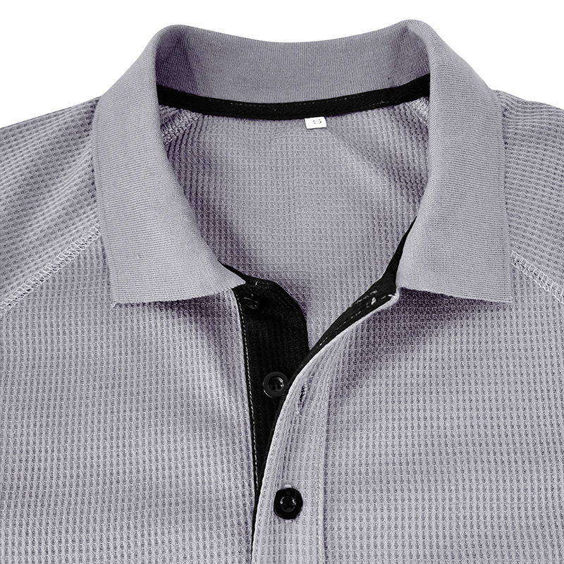 ポロシャツ メンズ 長袖 ゴルフウェア ラグランスリーブ メンズポロシャツ ビッグシルエット 冬 秋 大きいサイズ ワッフル トップス 春 