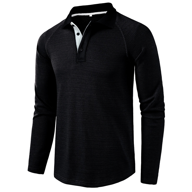 ポロシャツ メンズ 長袖 ゴルフウェア ラグランスリーブ メンズポロシャツ ビッグシルエット 冬 秋 大きいサイズ ワッフル トップス 春 