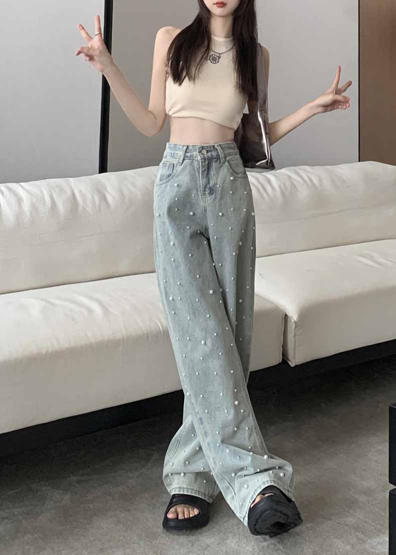 パール デニム デニムパンツ レディース ストレートデニム ワイドデニム ボーイフレンドデニム 大きいサイズ ホック ゆったり 