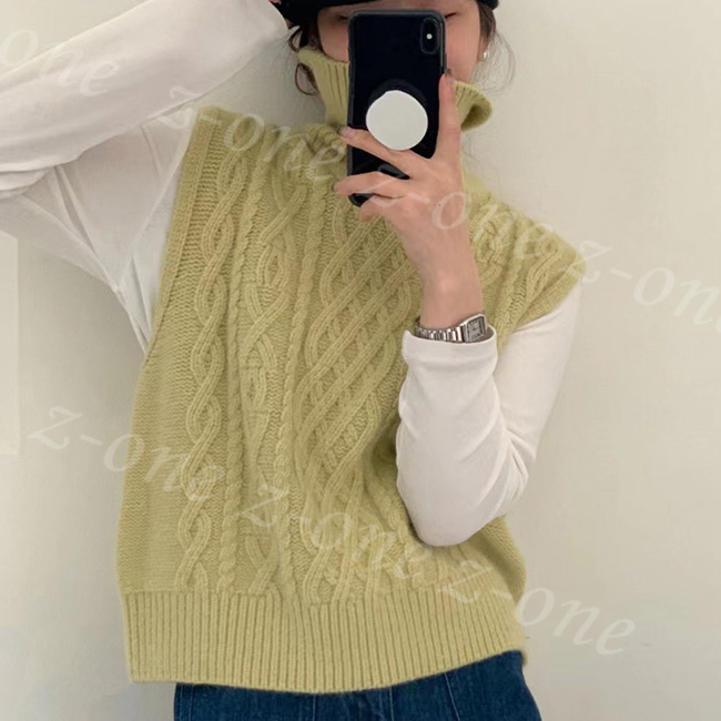 ベスト ニット プルオーバー レディース 新作 レイヤード 通学 春 Vネック 大人 秋冬 ゆったり 柔らかい 通勤 体型カバー 学生 保温 ケーブル編み 可愛い 